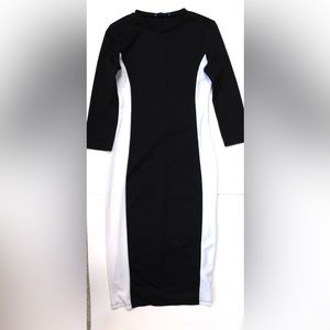 Zara Black and White Midi Dress